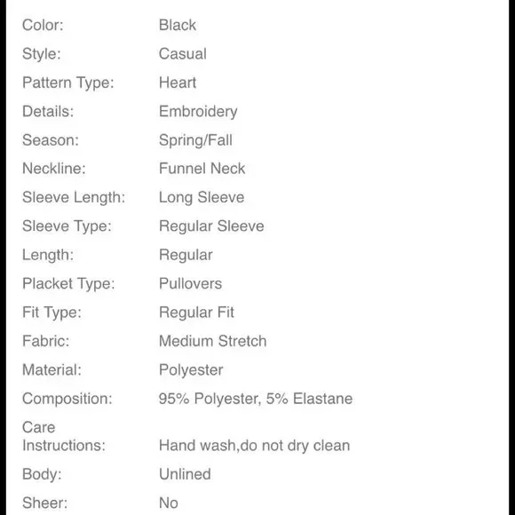 🆕 Heart Embroidered Mock Neck Tee - Picture 4 of 4